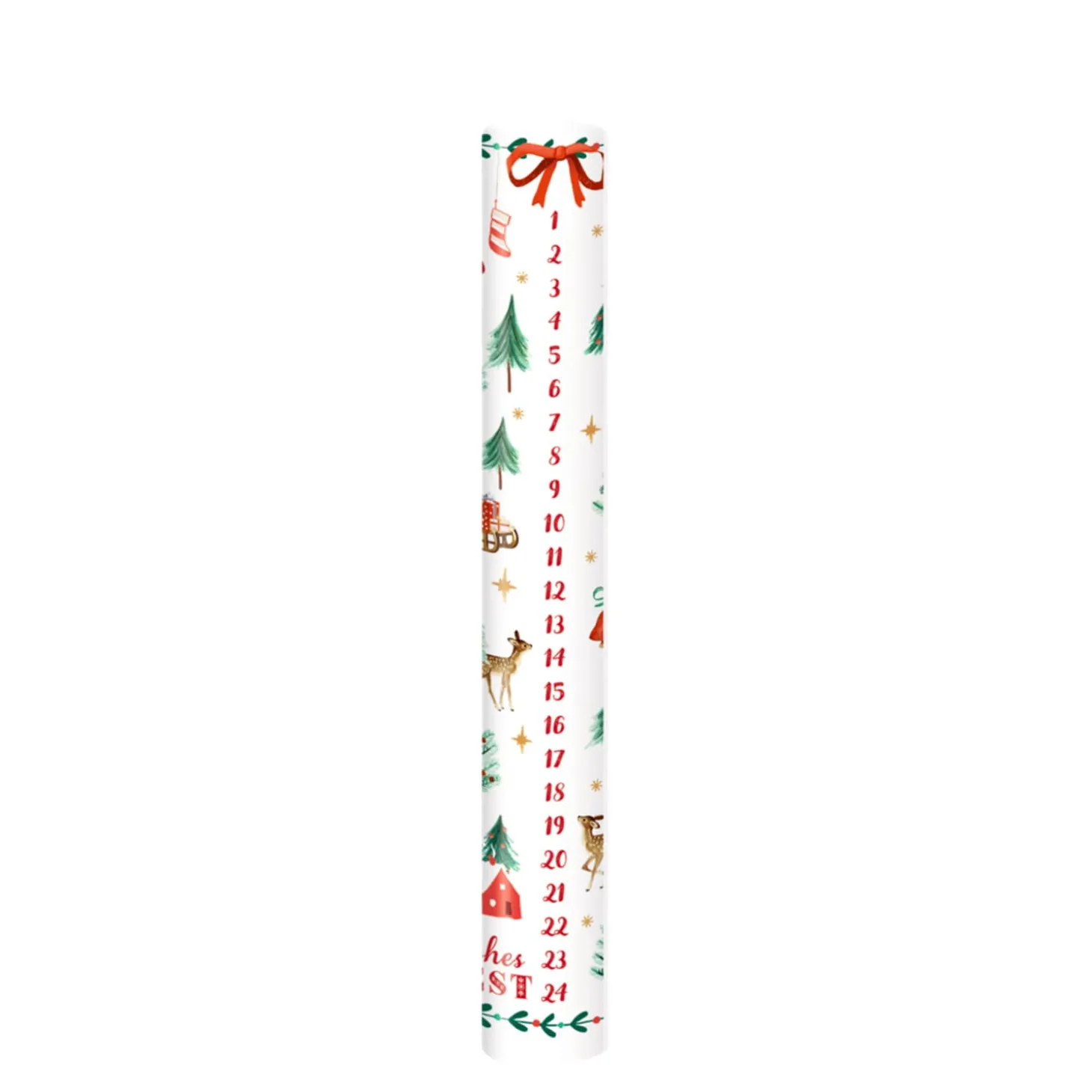 Adventskalenderkerze, weiß, 29,5 cm