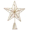 Baumspitze Drahtstern gold mit Perlen