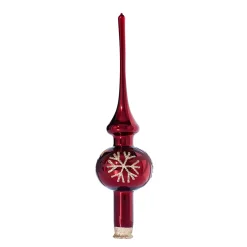 Baumspitze rot mit goldenen Sternen und Flocken