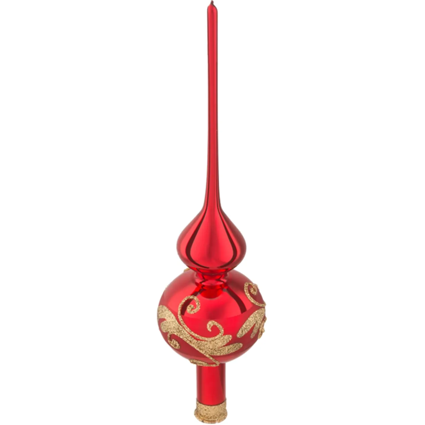 Baumspitze rot mit goldfarbener Verzierung