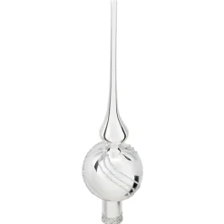 Baumspitze silber mit Glitterdekor