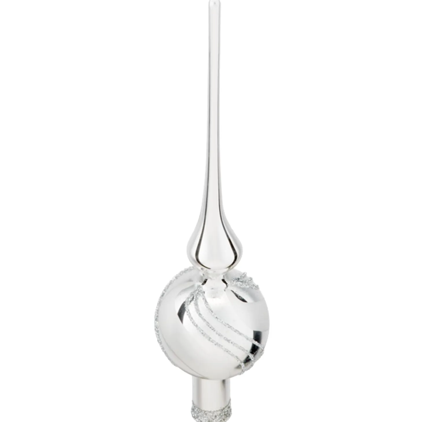 Baumspitze silber mit Glitterdekor