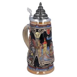 Bierkrug mit Zinndeckel 