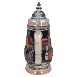 Bierkrug mit Zinndeckel 