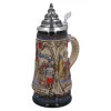 Bierkrug mit Zinndeckel "Rothenburg mit Ritter", 0,5 Liter