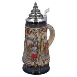 Bierkrug mit Zinndeckel "Rothenburg mit Ritter", 0,5 Liter