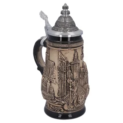 Bierkrug mit Zinndeckel 