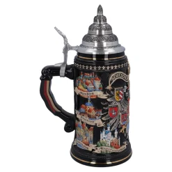 Bierkrug mit Zinndeckel 