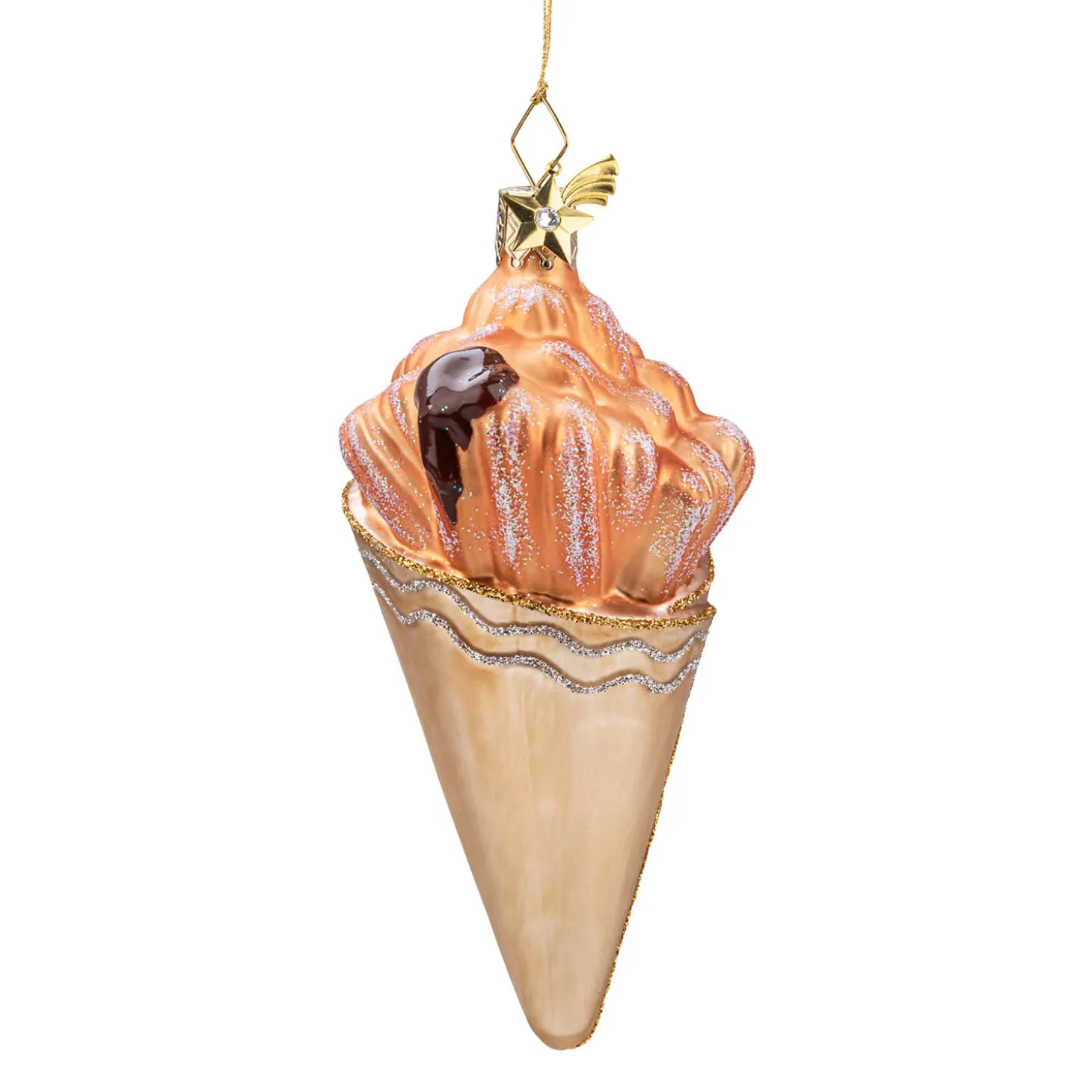 Churros mit Schokolade, Glas-Baumbehang