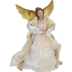 Engel, beige/goldfarben, Standfigur
