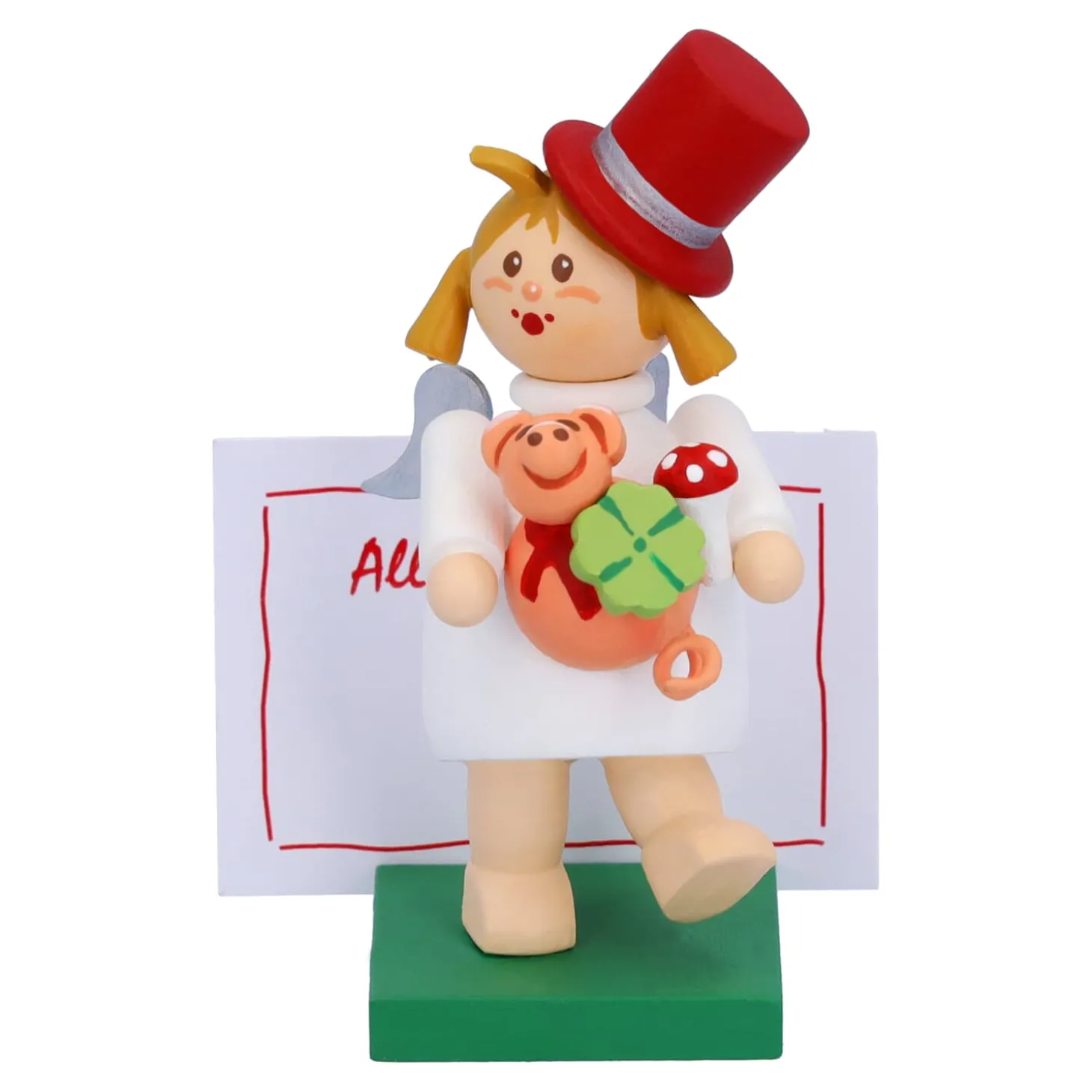 Engel mit Glücksbringern "Viel Glück"