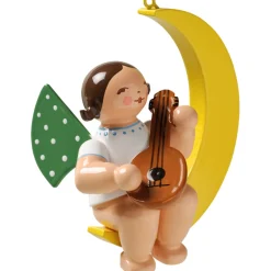 Engel mit Mandoline, im Mond
