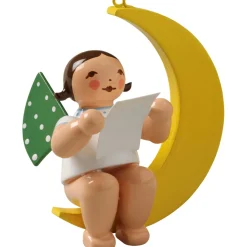 Engel mit Notenblatt, im Mond