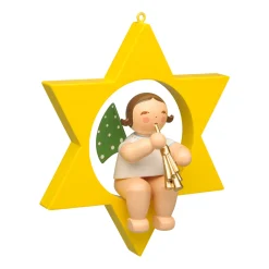 Engel mit Schalmei, im Stern