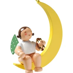 Engel mit Schellenring auf Mond