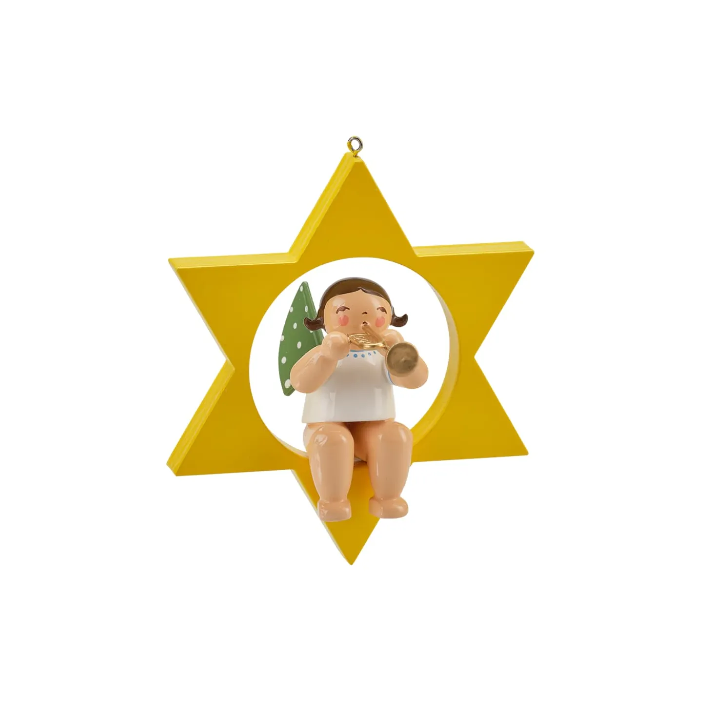 Engel mit Trompete, im Stern