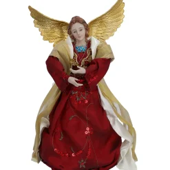 Engel, rot/goldfarben, Standfigur