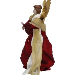 Engel, rot/goldfarben, Standfigur