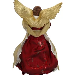 Engel, rot/goldfarben, Standfigur