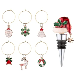 Flaschenstopper-Set "Weihnachtsmütze"