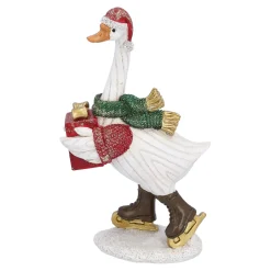 Gans auf Schlittschuhen