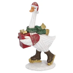 Gans auf Schlittschuhen