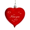 Glasherz rot glänzend "I love you"