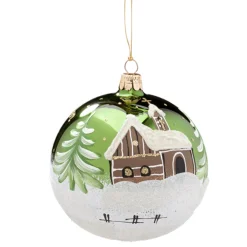 Glaskugel grün "Weihnachten Berlin"