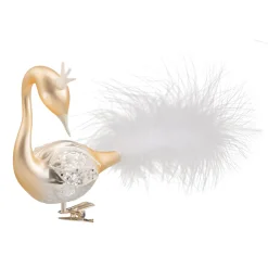 Glas-Schwan, gold-silber
