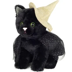 Halloween-Katze mit Hut, Plüschfigur