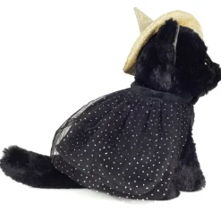 Halloween-Katze mit Hut, Plüschfigur