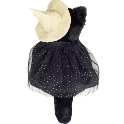 Halloween-Katze mit Hut, Plüschfigur