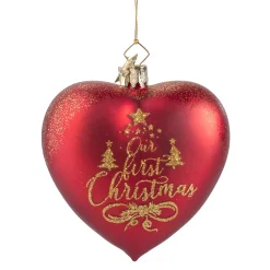 Herz "Our first Christmas", Glas-Baumbehang