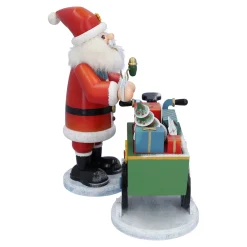 Holzknoddl "Weihnachtsmann mit Lastenrad", Räuchermännchen