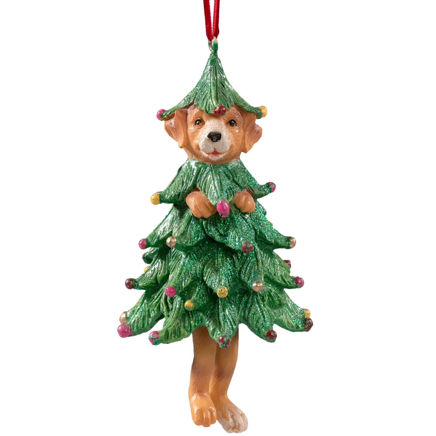 Hund im Weihnachtsbaum