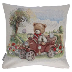 Kissenhülle "Teddy Finn auf Frühlingsreise"