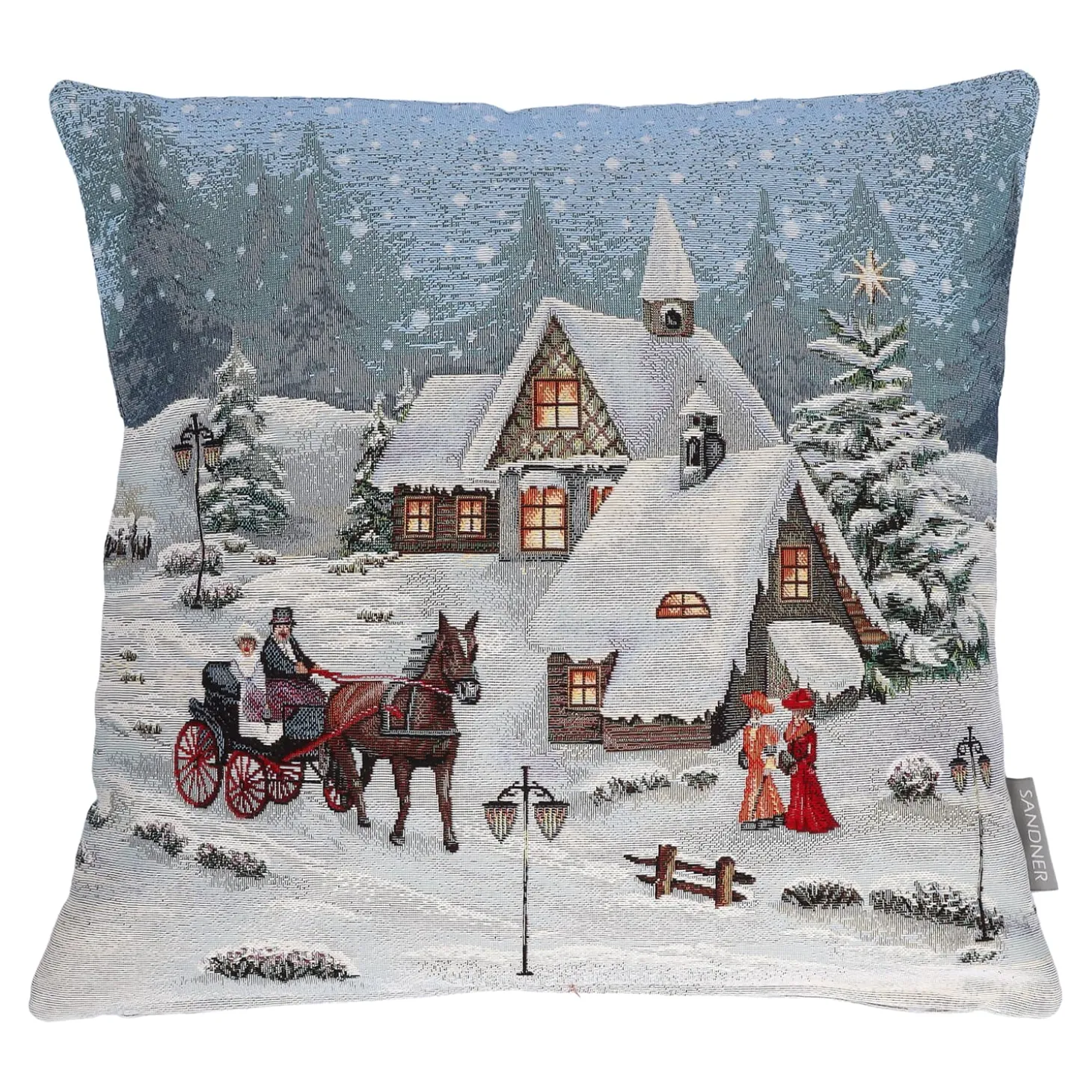 Kissenhülle "winterliche Kutschfahrt"