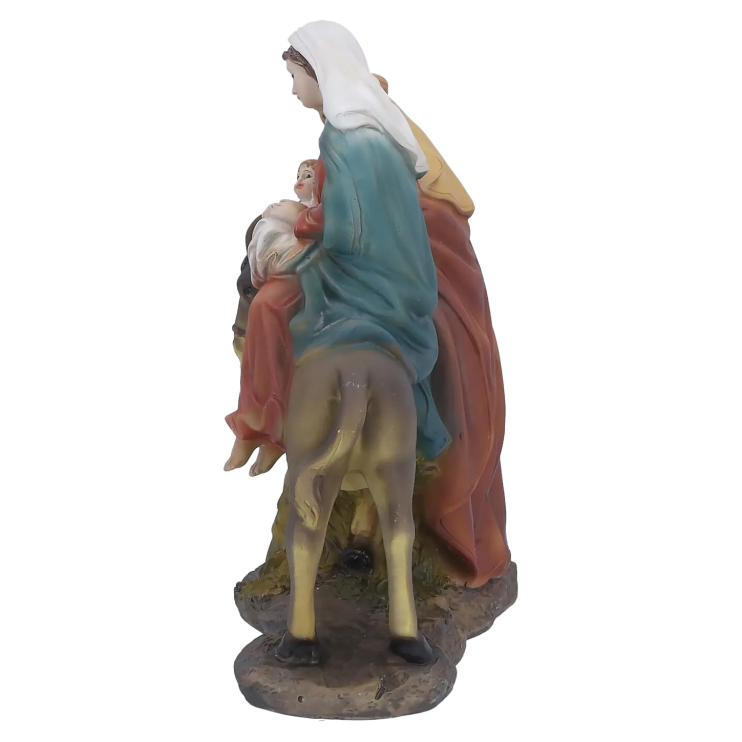 Krippenszene "Heilige Familie mit Esel"