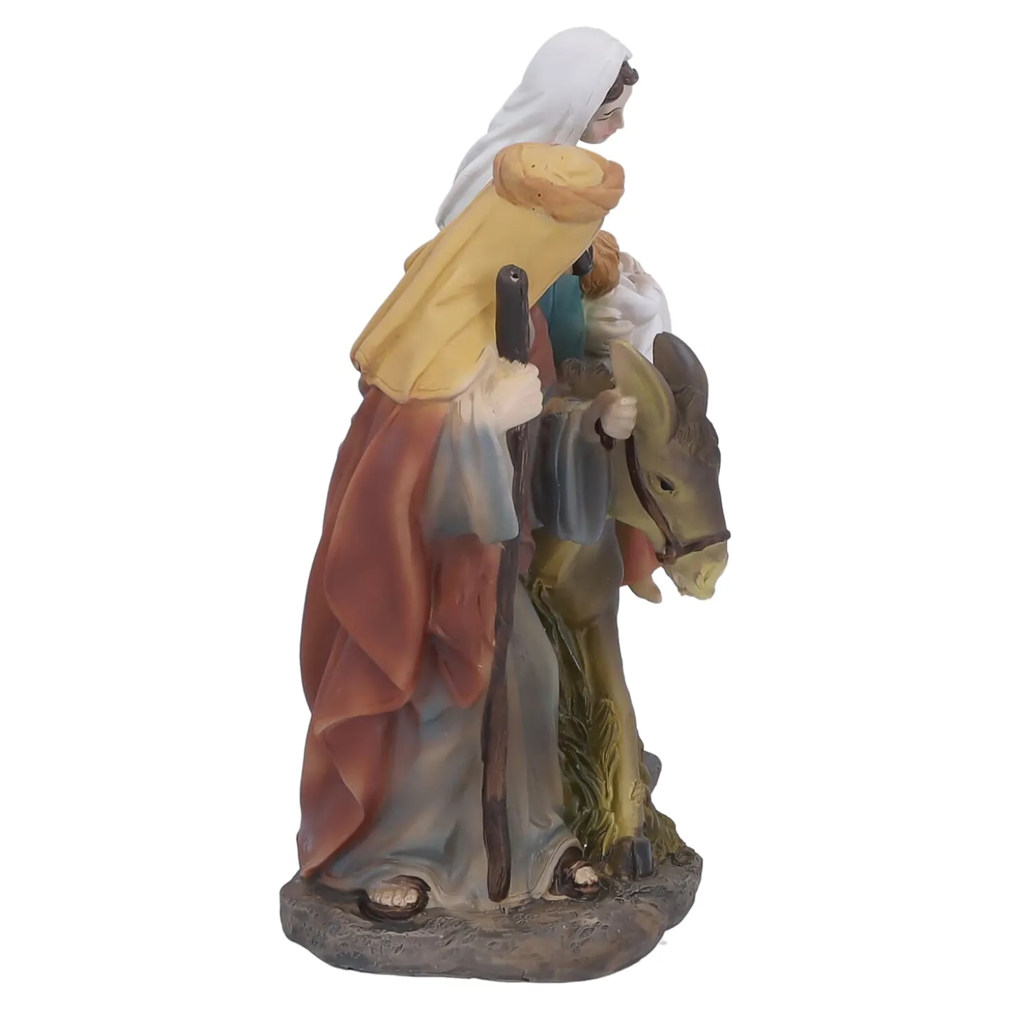 Krippenszene "Heilige Familie mit Esel"