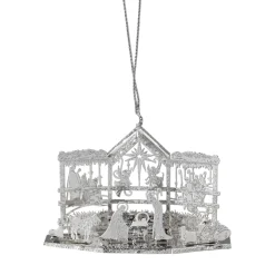 Krippenszene, silberfarben