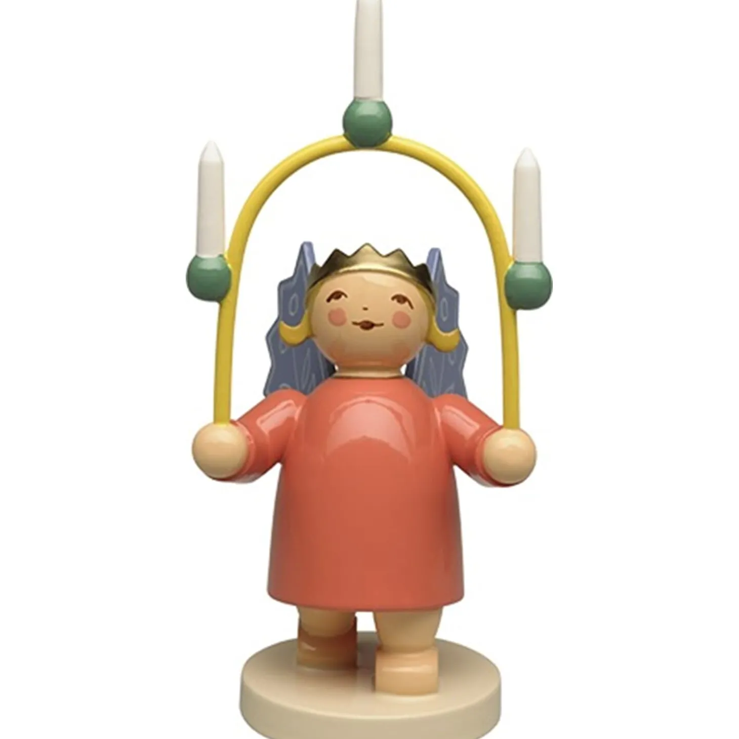 Kronenengel mit Lichterbogen und Kerzen