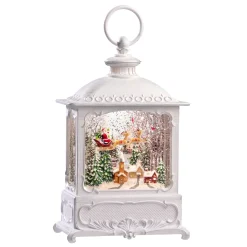 LED Schneelaterne "Weihnachtsmanns Reise", 25 cm