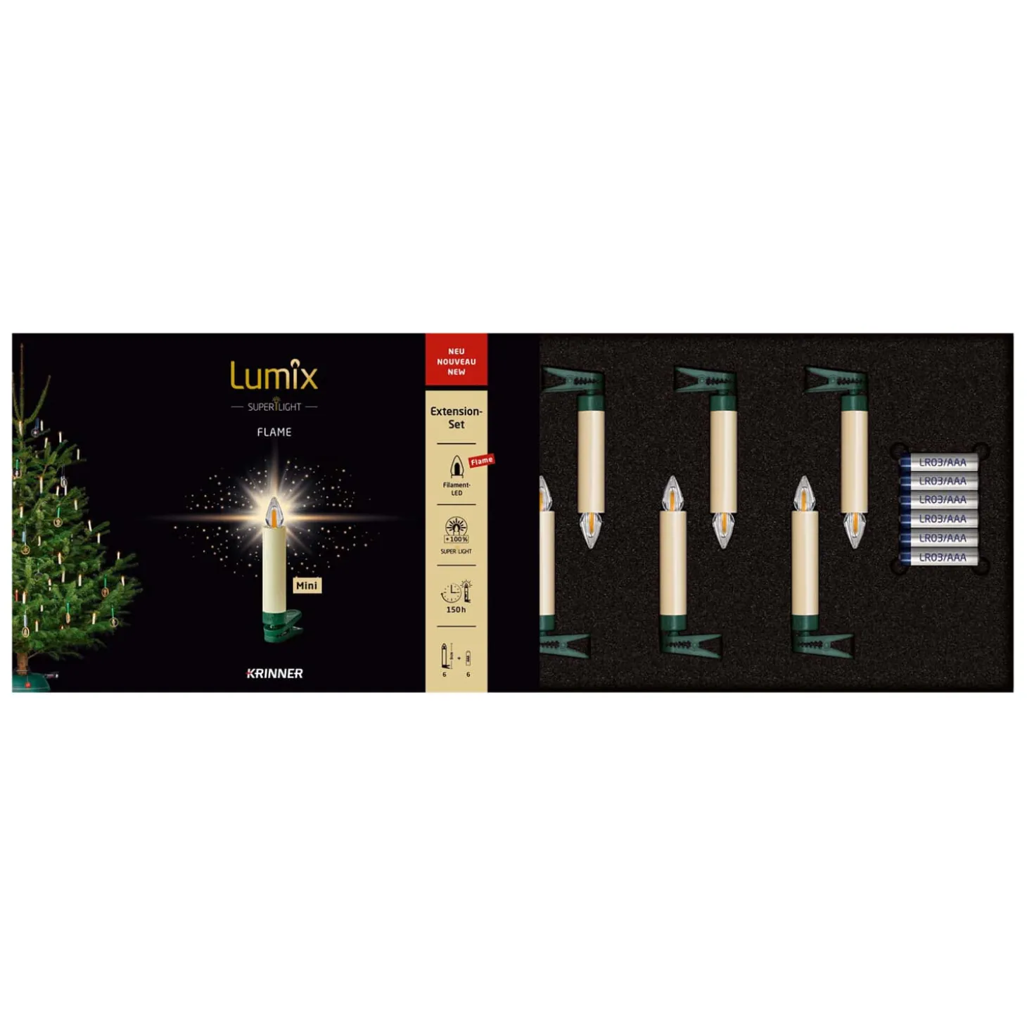 Lumix Superlight Flame 6 Mini Kerzen Erweiterungsset in Elfenbein