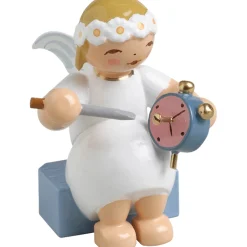 Margeritenengel mit Wecker, sitzend