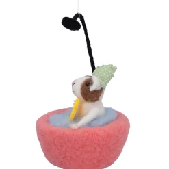 Maus in Badewanne aus Filz