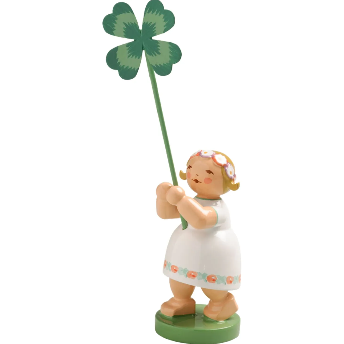 Mädchen mit vierblättrigem Kleeblatt