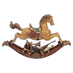 Nostalgisches Schaukelpferd mit Instrumenten, hellbraun