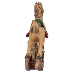 Nostalgisches Schaukelpferd mit Instrumenten, hellbraun