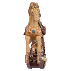 Nostalgisches Schaukelpferd mit Instrumenten, hellbraun