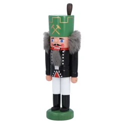 Nussknacker "Bergmann", grün gold, 15,5 cm